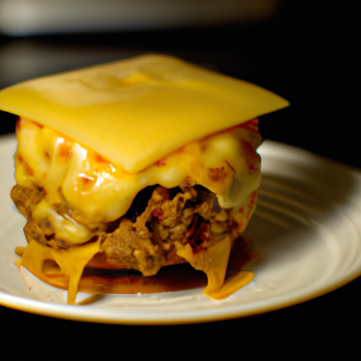 A cheesy and comforting cheese burger bake ready to be served